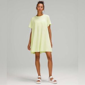 Lululemon All Yours Tee Dress NWT lime green size 6